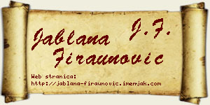 Jablana Firaunović vizit kartica